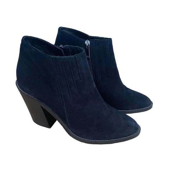 AQUITALIA Suede Chelsea Boots Ankle Size 10 Heels Italy Blue - Picture 8 of 9